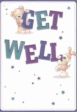 This heartwarming get well card instantly brings to mind the comforting embrace of Tulse Hill's close-knit community. At the centre, a fluffy teddy bear and a sweet puppy come together, their rounded forms and expressive eyes radiating sincerity and playful hope. They interact with vibrant lettering that leaps from the clean white background-deep purples and calming teals-reminiscent of the vibrant murals you might spot near St. Luke's Church or Hillside Gardens. Scattered across the card, soft-edged stars shimmer softly, sending out a message of hope that feels personal and local, much like the nurturing touch of a Tulse Hill florist arranging blooms for a neighbour's recovery. The composition suggests a delicate balance, with each brushstroke echoing the careful placement of petals and greenery for a soothing bouquet. As you take in the scene, there's an emotional warmth that feels both universal and uniquely grounded in our south London home-a reminder that even the simplest gestures, whether a card or a flower delivery from Flower Delivery Tulse Hill, can carry sunshine into a loved one's day. The card's gentle, joyous energy makes it a thoughtful companion to a bouquet meant to heal and encourage.