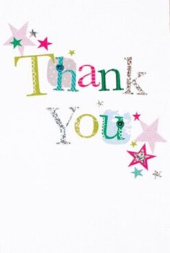 This thank you card radiates happiness, a perfect encapsulation of the energy found on Tulse Hill's bustling High Street. The words 'Thank You' dance across a pure white backdrop, each letter stitched in a different vivid tone-emerald, electric fuchsia, deep blue-mirroring the creativity of local florists and artisans. Flourishes of silver add a gentle shimmer, and playful dots and stitched embellishments bring a sense of handcrafted charm, reminiscent of Sunday pop-up stalls near Brockwell Park. Stars drift in casual clusters at the card's edges, their magenta, teal, and gold hues catching light like confetti after a community gathering. The card's texture is tangible-you can almost feel the subtle glint of glitter under your fingers, a small detail that transforms a simple note into a keepsake. This design, both festive and thoughtful, would pair seamlessly with a hand-tied bouquet from Flower Delivery Tulse Hill, delivering cheer and appreciation for every special moment. The thoughtful composition and lively palette reflect the neighbourhood's creative spirit, turning a thank you into a joyful local tradition.